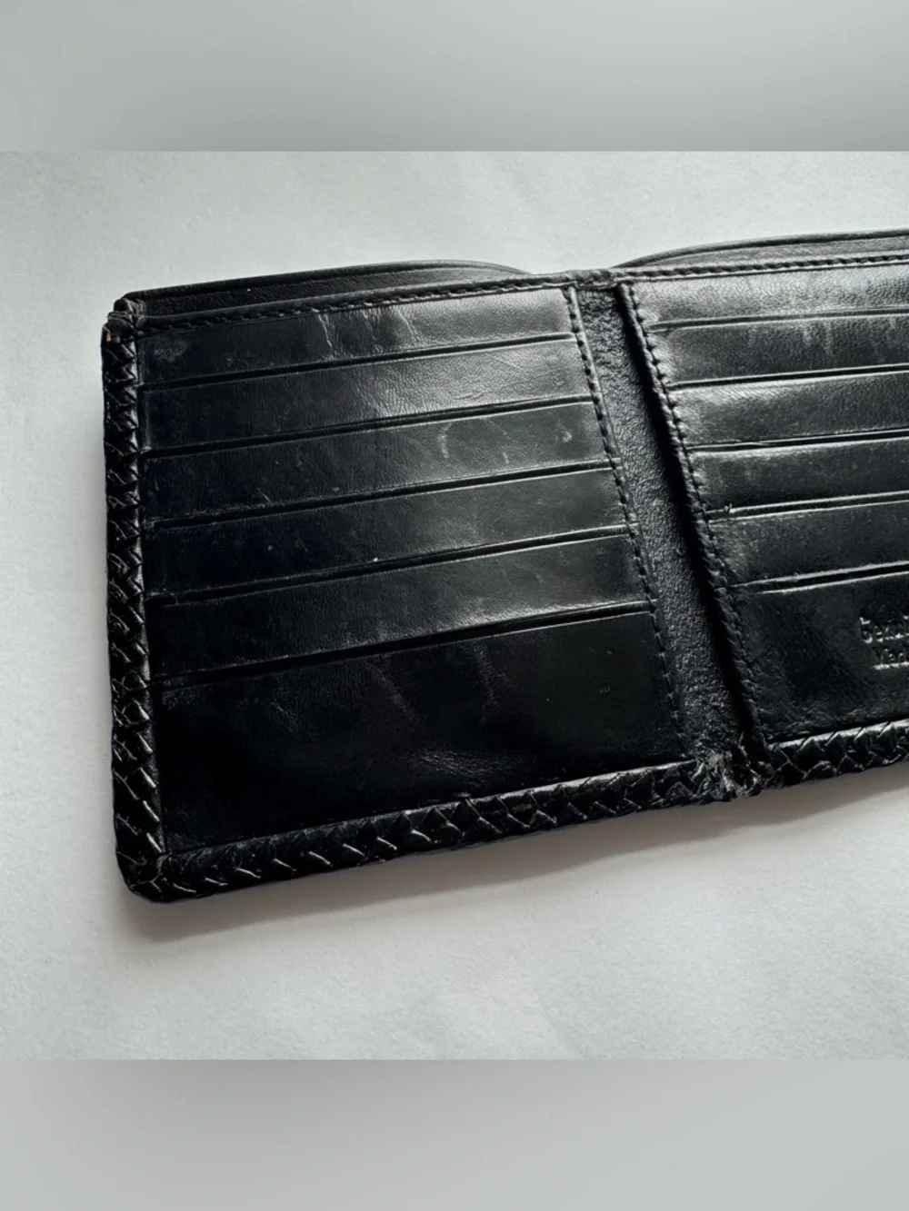 Black Genuine Leather Tooled Wallet Horses Deer Animals Western Made in Mexico